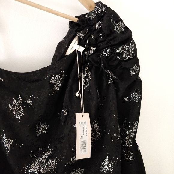 Rebecca Taylor One Shoulder Glitter Top size 6 - Picture 7 of 8